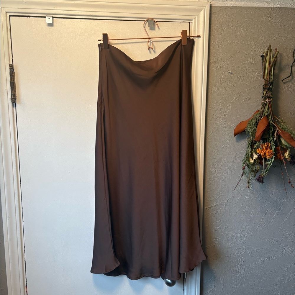 Nasty Gal Chocolate A-Line Skirt